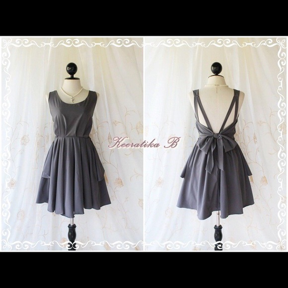 Gray Knee Length Dress